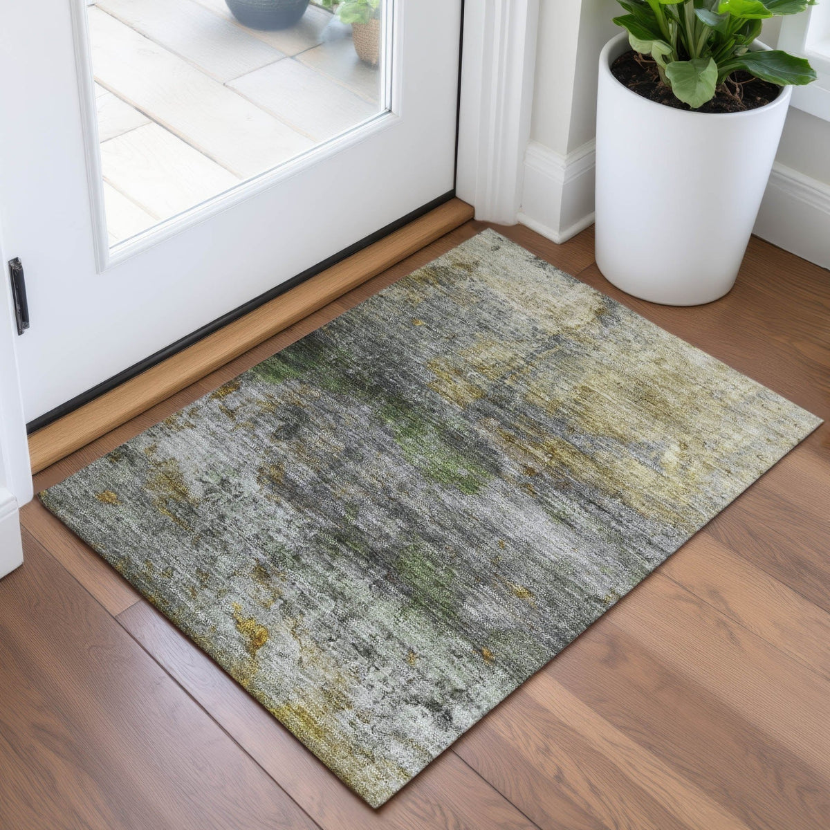 Addison Chantille ACN2100 Abstract Machine Made Transitional Olive Rug