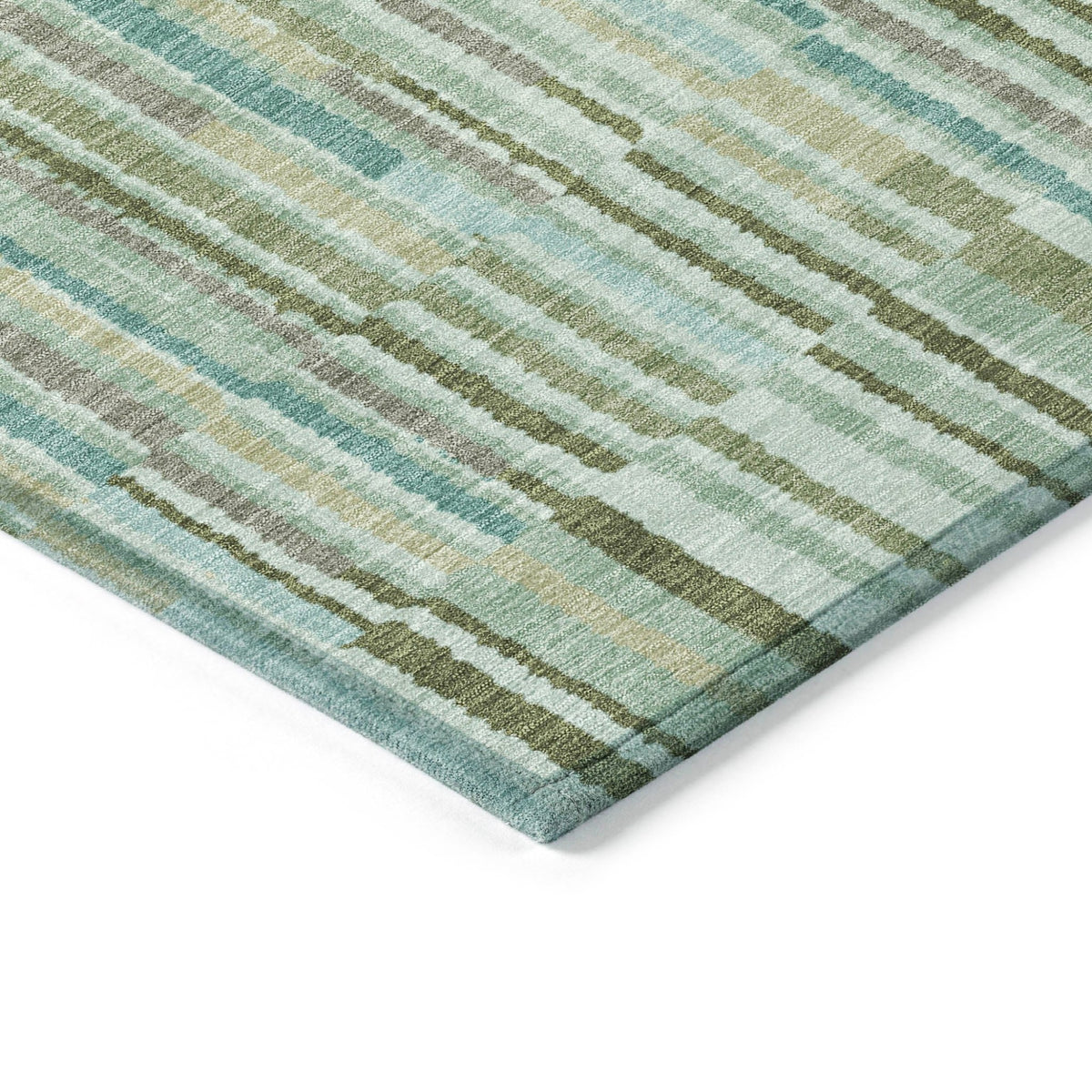 Addison Chantille ACN2102 Stripes Machine Made Transitional Aloe Rug