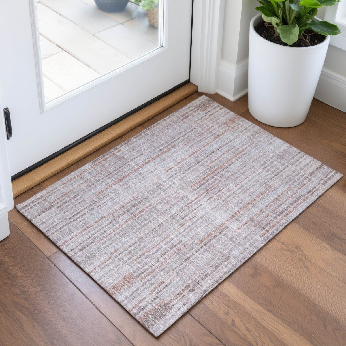 Addison Chantille ACN2102 Stripes Machine Made Transitional Coral Rug