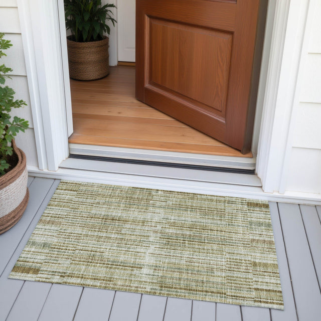 Addison Chantille ACN2102 Stripes Machine Made Transitional Khaki Rug