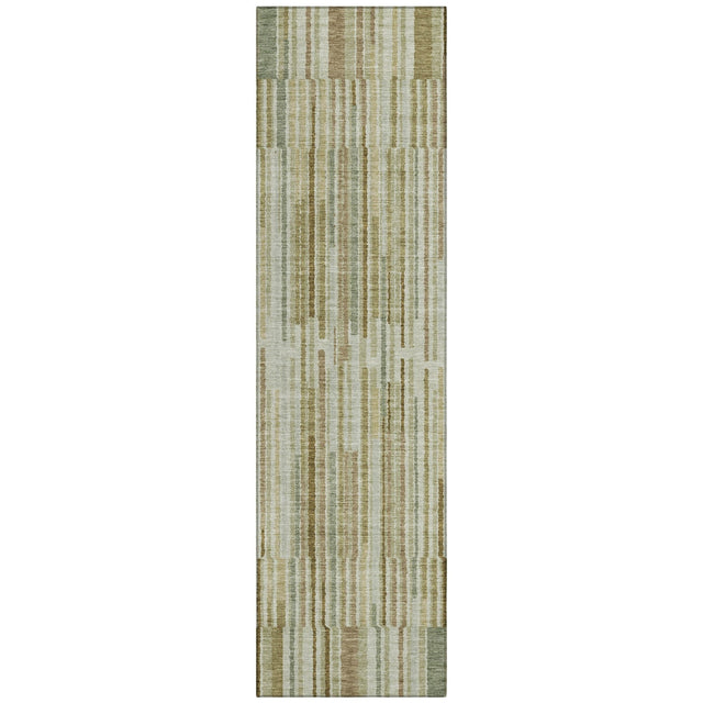 Addison Chantille ACN2102 Stripes Machine Made Transitional Khaki Rug