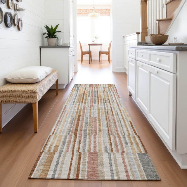 Addison Chantille ACN2102 Stripes Machine Made Transitional Paprika Rug