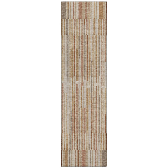 Addison Chantille ACN2102 Stripes Machine Made Transitional Terracotta Rug