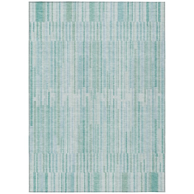 Addison Chantille ACN2102 Stripes Machine Made Transitional Turquoise Rug