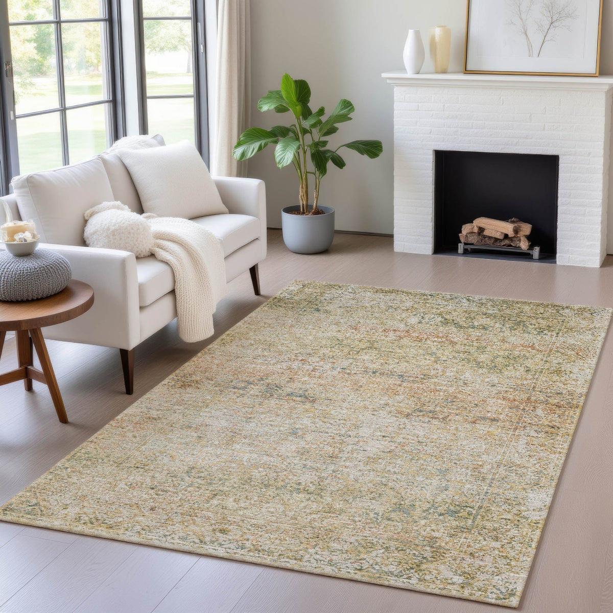 Addison Chantille ACN2103 Global Machine Made Traditional Gold Rug