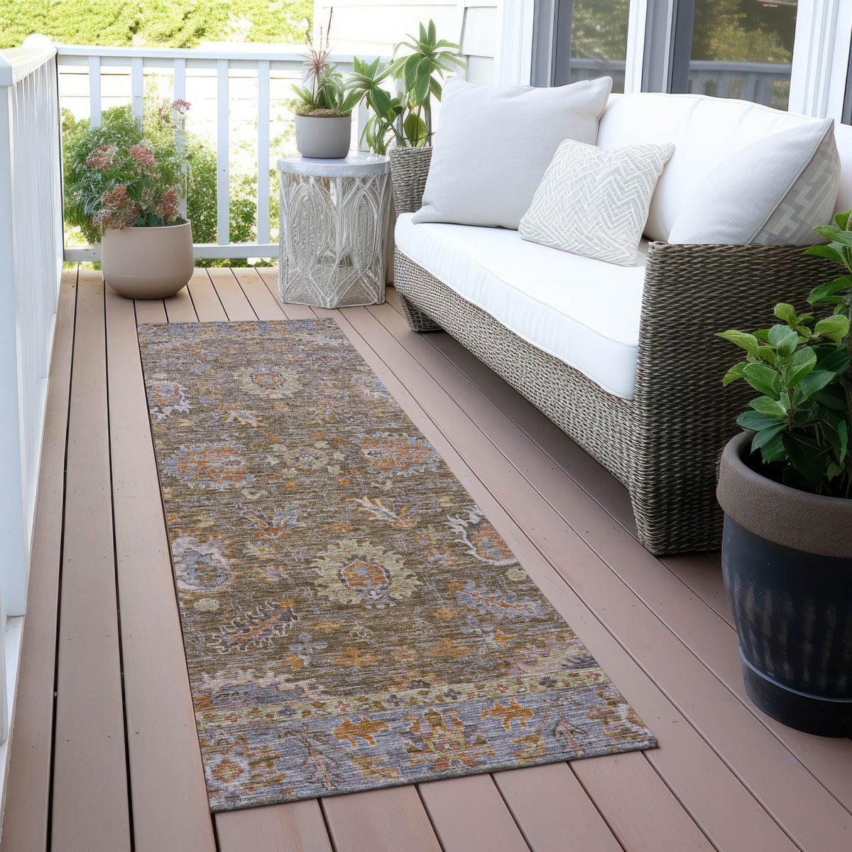 Addison Chantille ACN2104 Global Machine Made Traditional Brown Rug