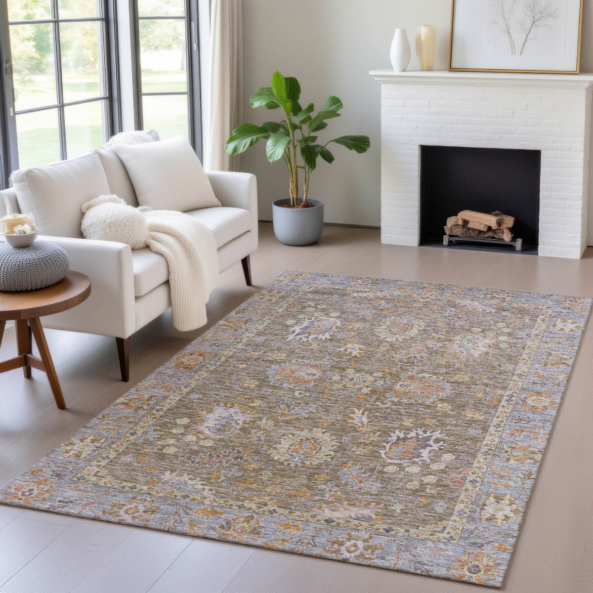 Addison Chantille ACN2104 Global Machine Made Traditional Brown Rug