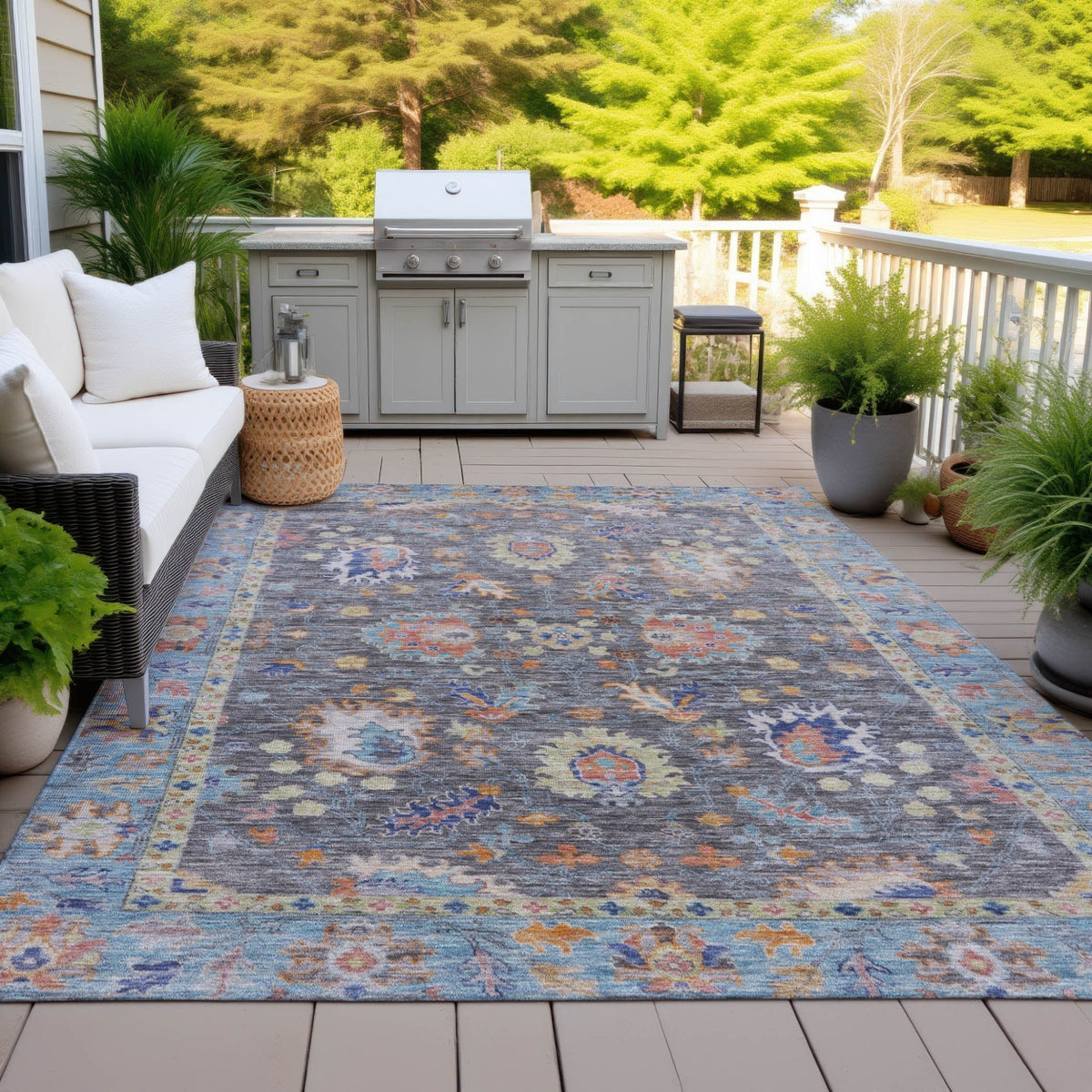 Addison Chantille ACN2104 Global Machine Made Traditional Gray Rug
