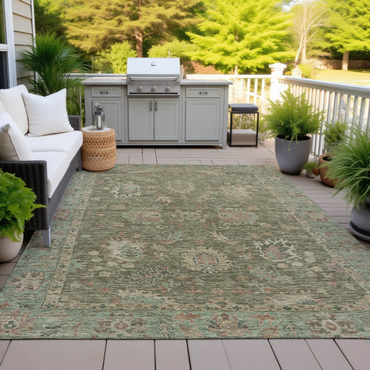 Addison Chantille ACN2104 Global Machine Made Traditional Olive Rug