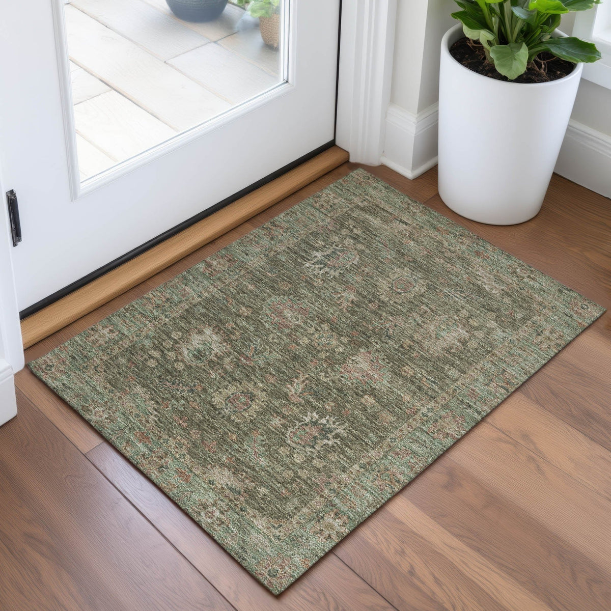 Addison Chantille ACN2104 Global Machine Made Traditional Olive Rug