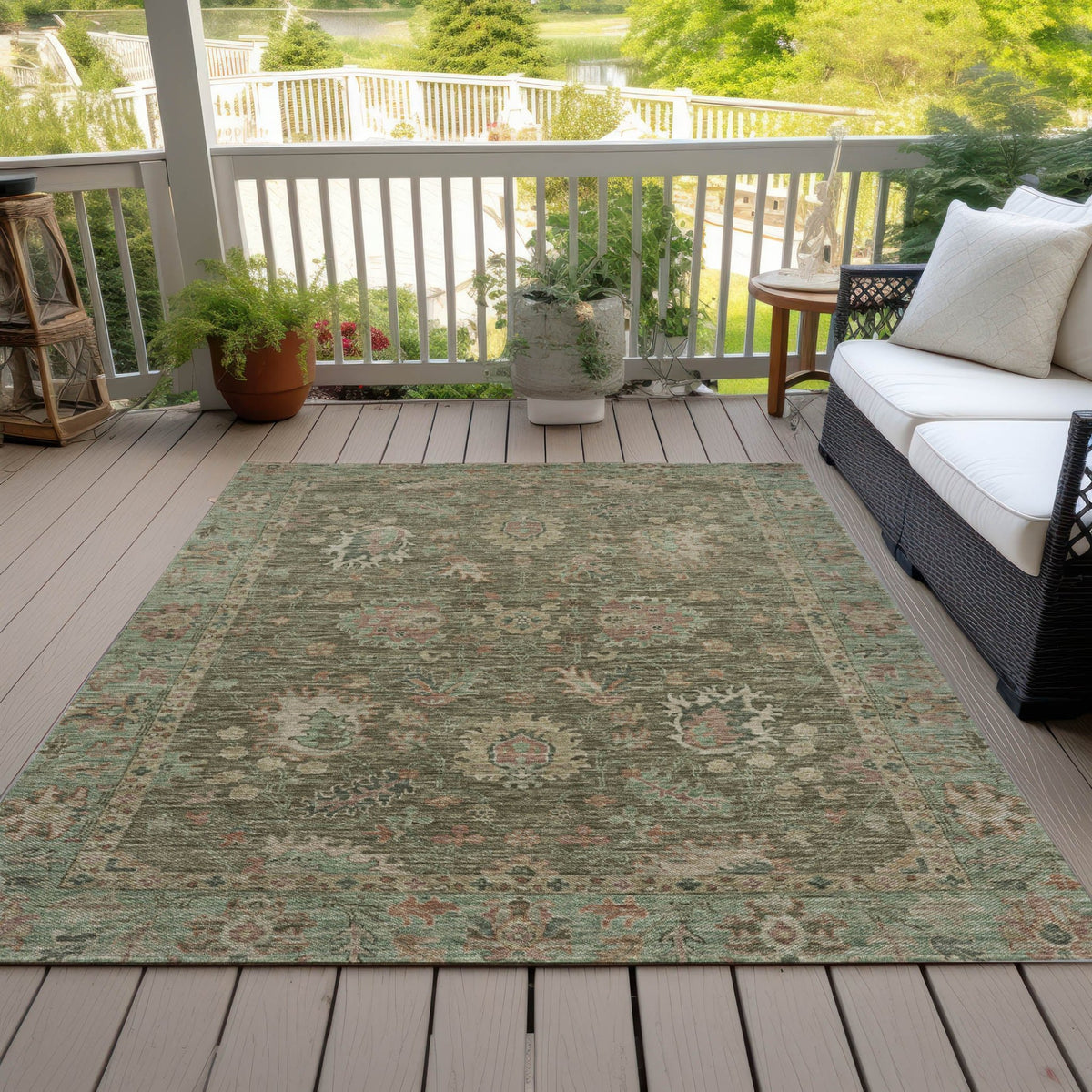 Addison Chantille ACN2104 Global Machine Made Traditional Olive Rug