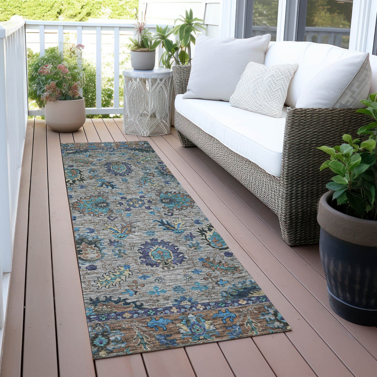 Addison Chantille ACN2104 Global Machine Made Traditional Pewter Rug