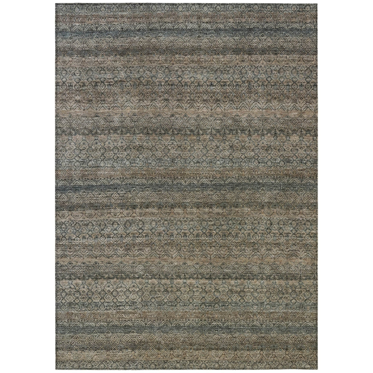 Addison Chantille ACN2105 Stripes Machine Made Transitional Chocolate Rug