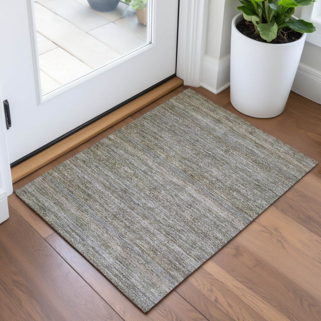 Addison Chantille ACN2105 Stripes Machine Made Transitional Khaki Rug