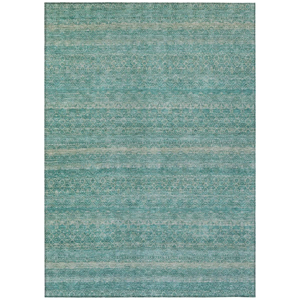 Addison Chantille ACN2105 Stripes Machine Made Transitional Teal Rug