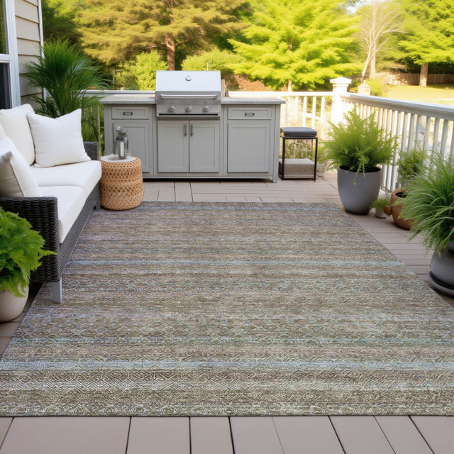 Addison Chantille ACN2106 Stripes Machine Made Transitional Brown Rug