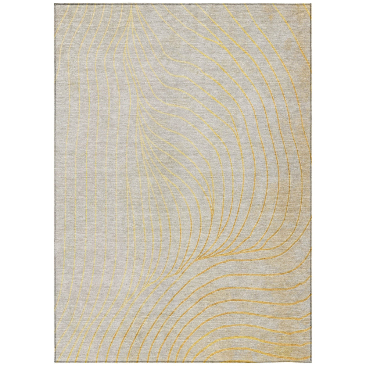 Addison Chantille ACN2107 Swirls Machine Made Transitional Gold Rug