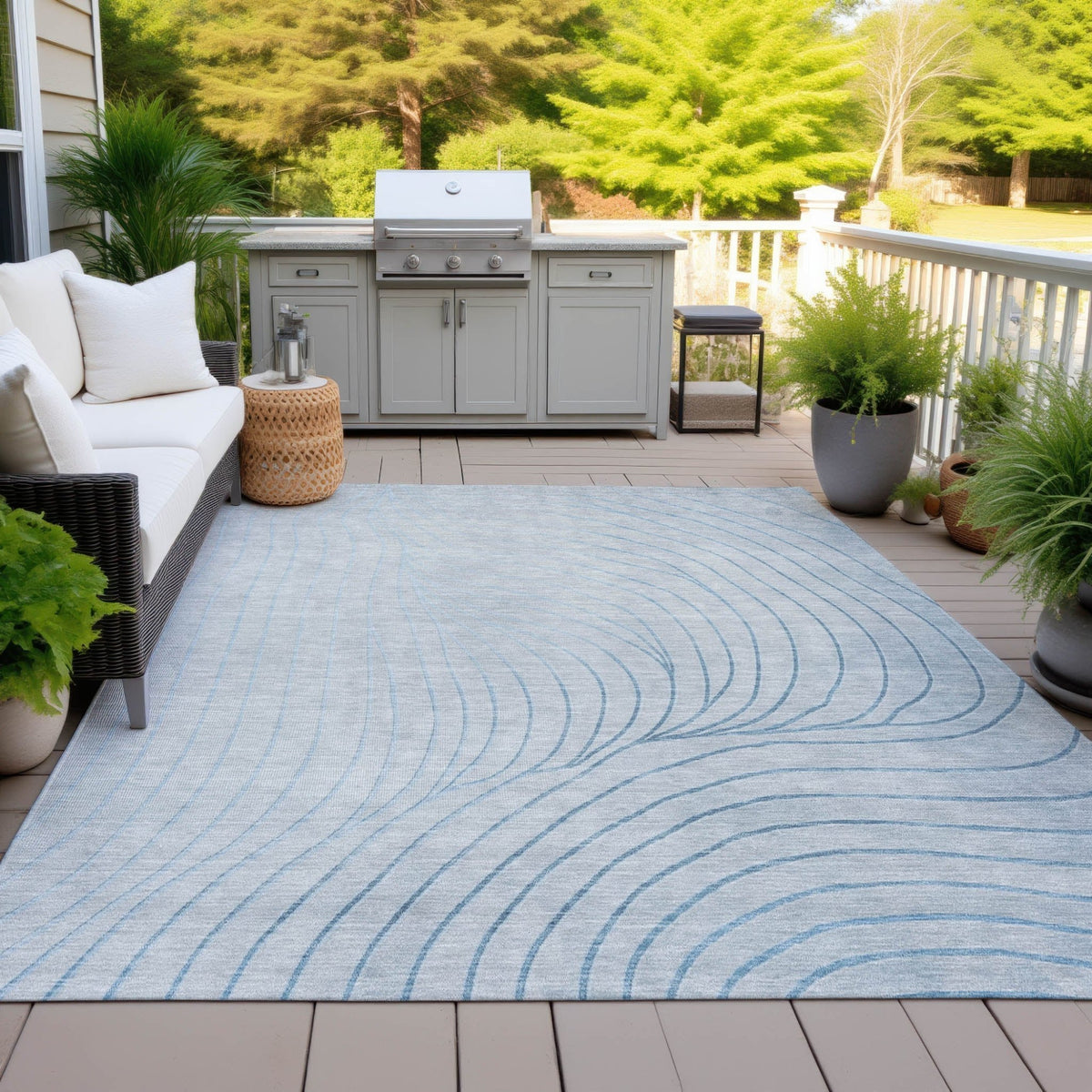 Addison Chantille ACN2107 Swirls Machine Made Transitional Sky Rug