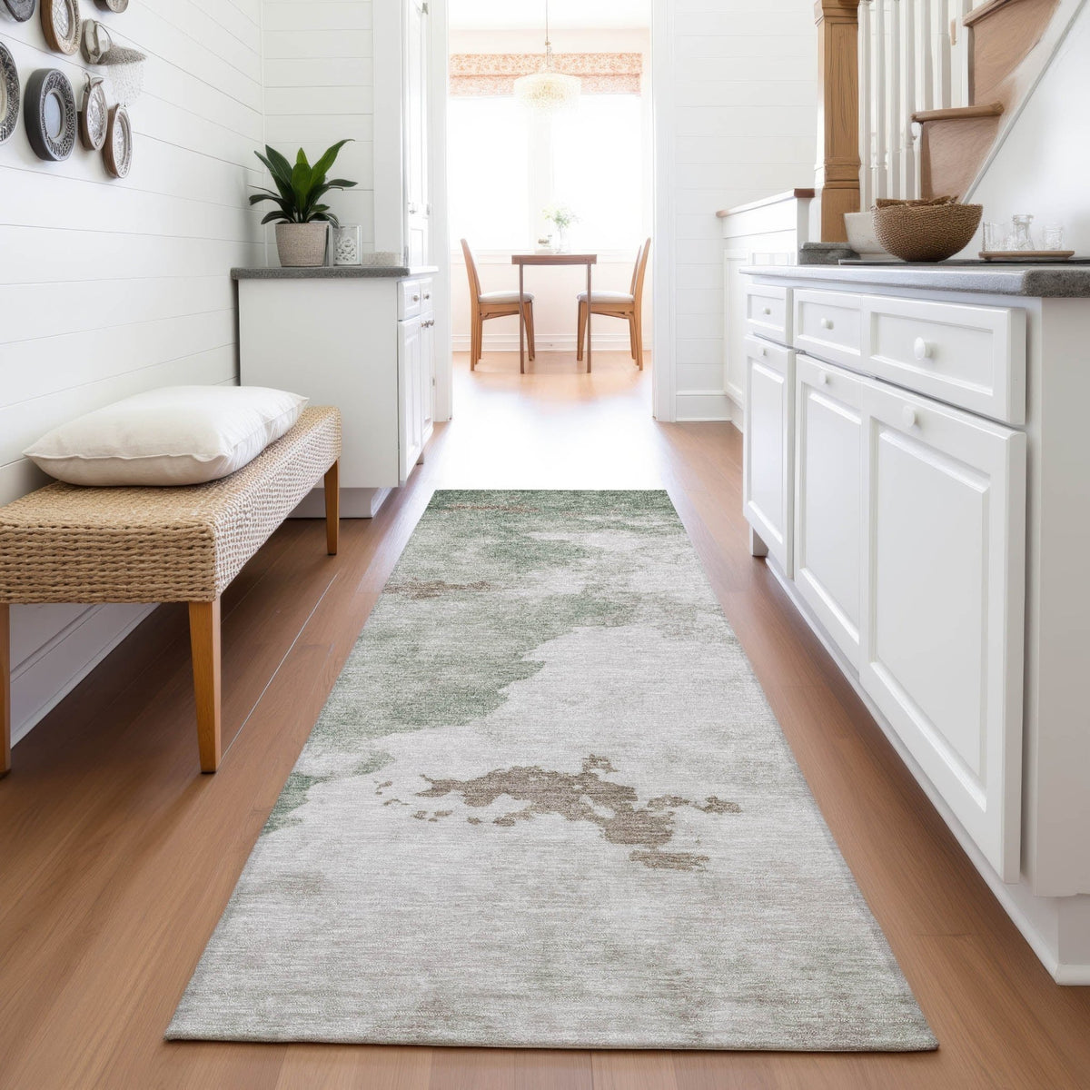 Addison Chantille ACN2108 Abstract Machine Made Transitional Aloe Rug