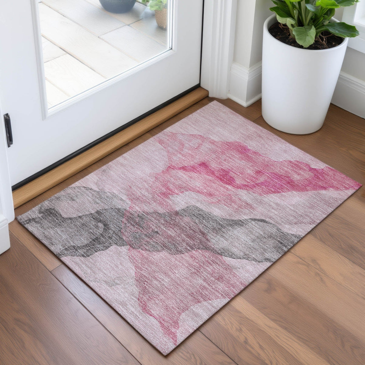 Addison Chantille ACN2109 Abstract Machine Made Transitional Blush Rug
