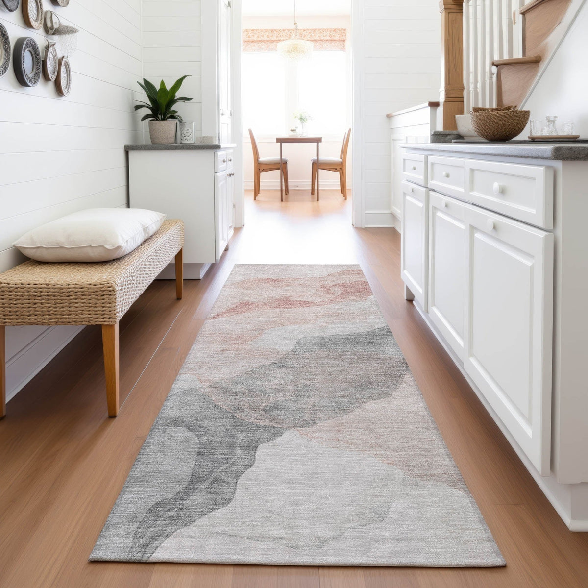Addison Chantille ACN2109 Abstract Machine Made Transitional Salmon Rug