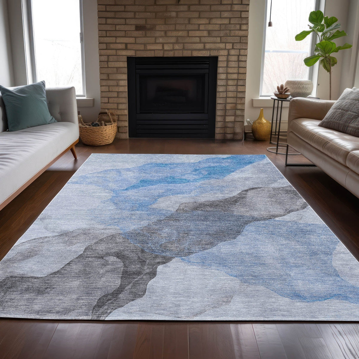 Addison Chantille ACN2109 Abstract Machine Made Transitional Sky Rug