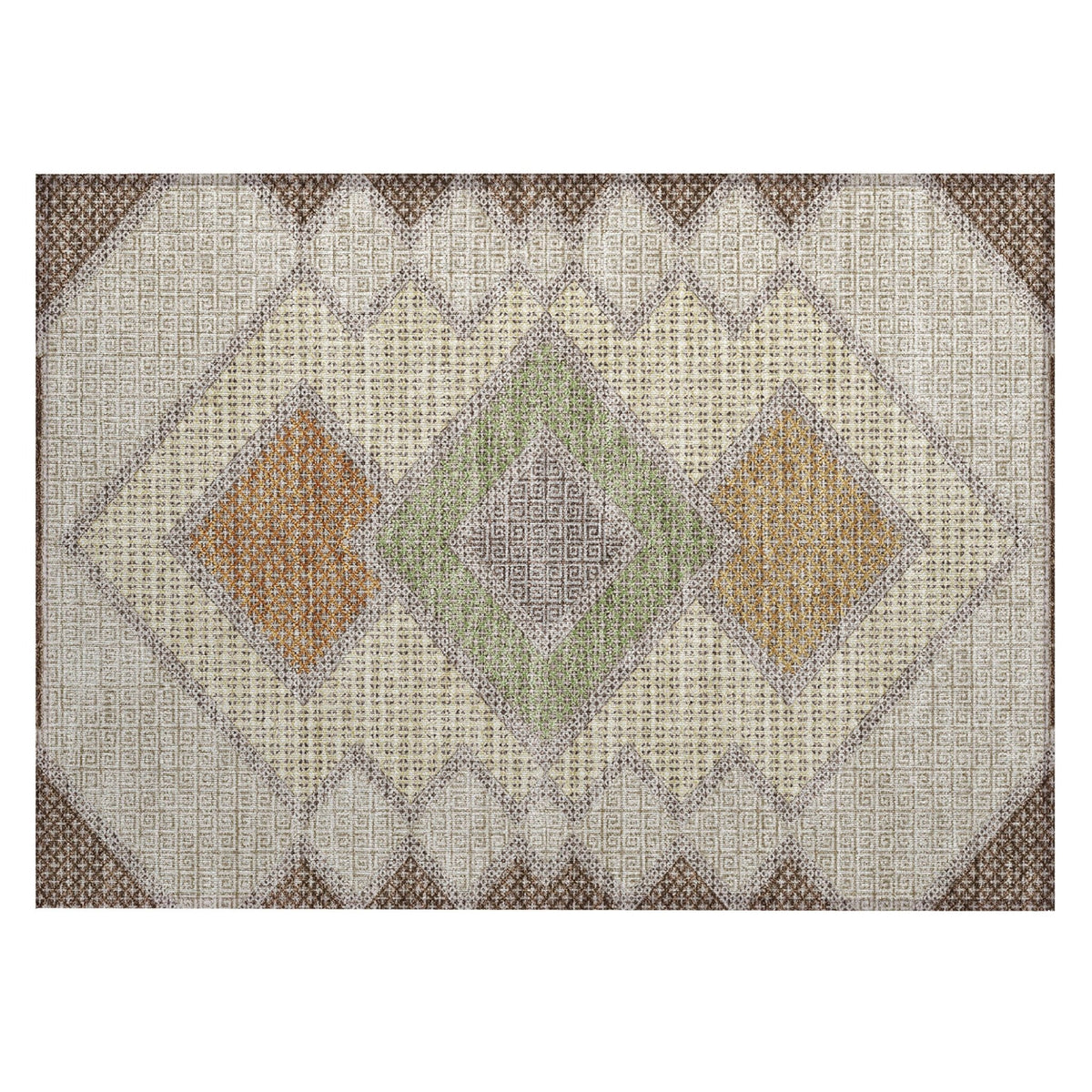 Addison Chantille ACN2111 Geometric Machine Made Transitional Brown Rug