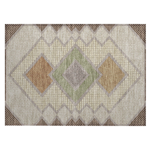 Addison Chantille ACN2111 Geometric Machine Made Transitional Brown Rug