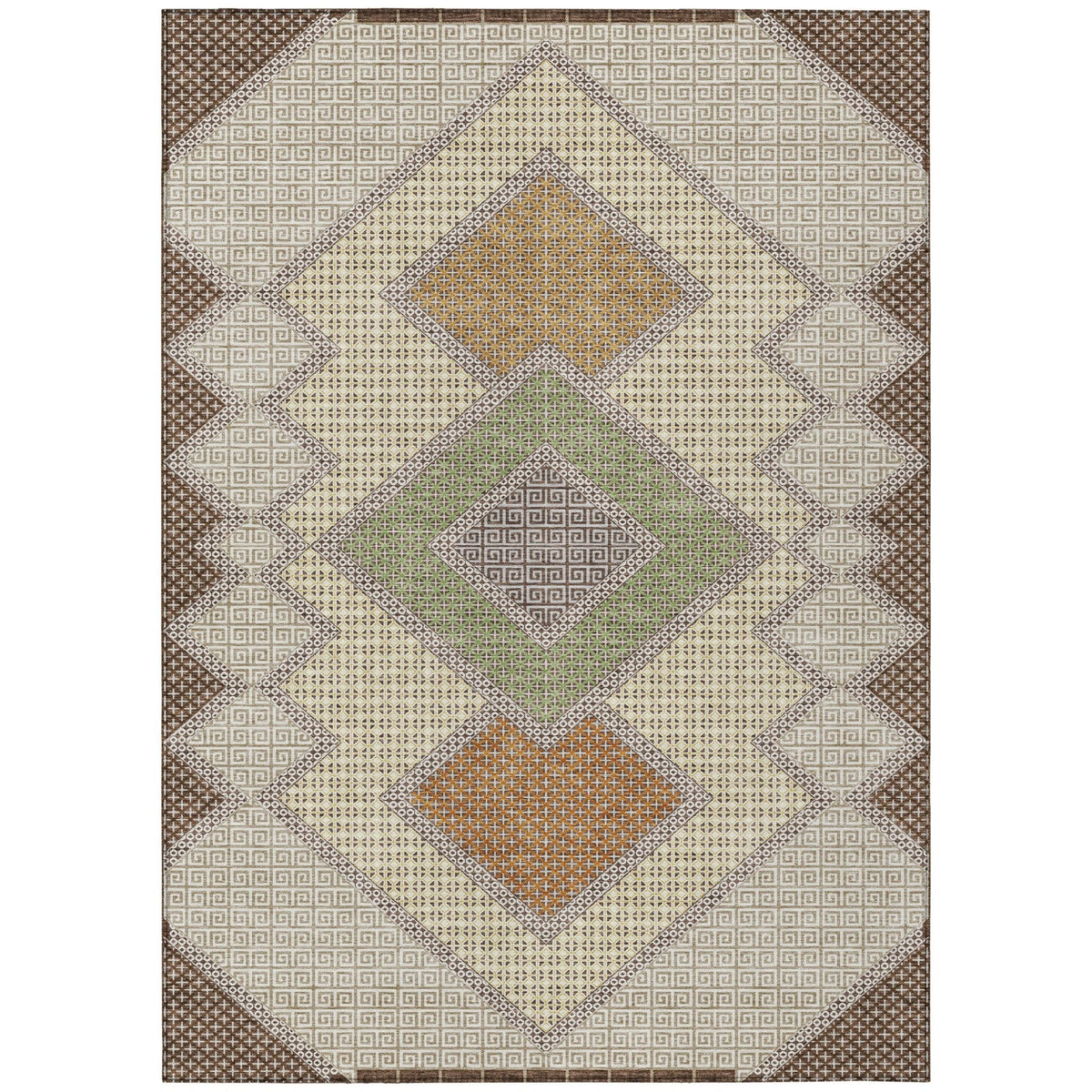 Addison Chantille ACN2111 Geometric Machine Made Transitional Brown Rug