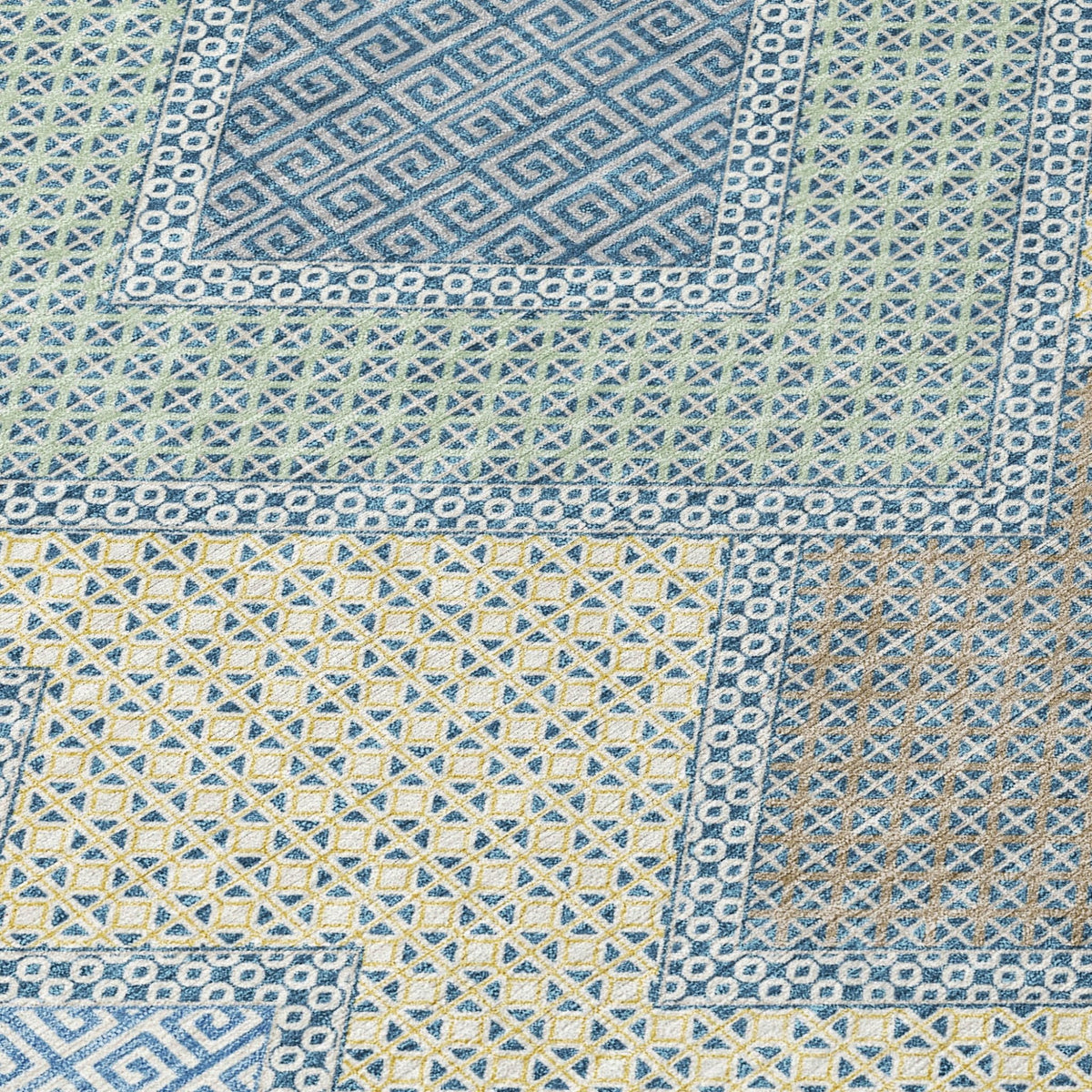 Addison Chantille ACN2111 Geometric Machine Made Transitional Denim Rug