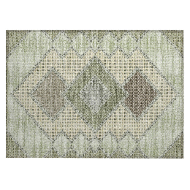 Addison Chantille ACN2111 Geometric Machine Made Transitional Green Rug
