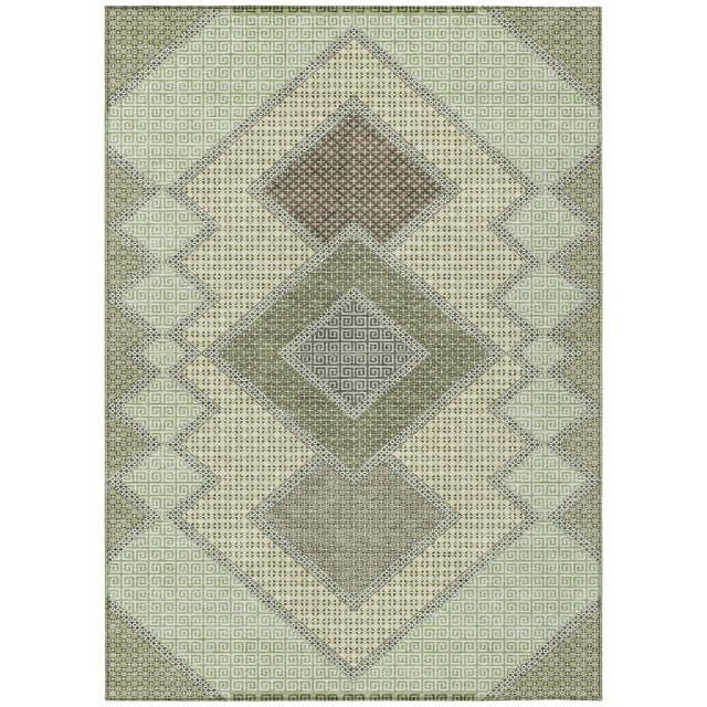 Addison Chantille ACN2111 Geometric Machine Made Transitional Green Rug
