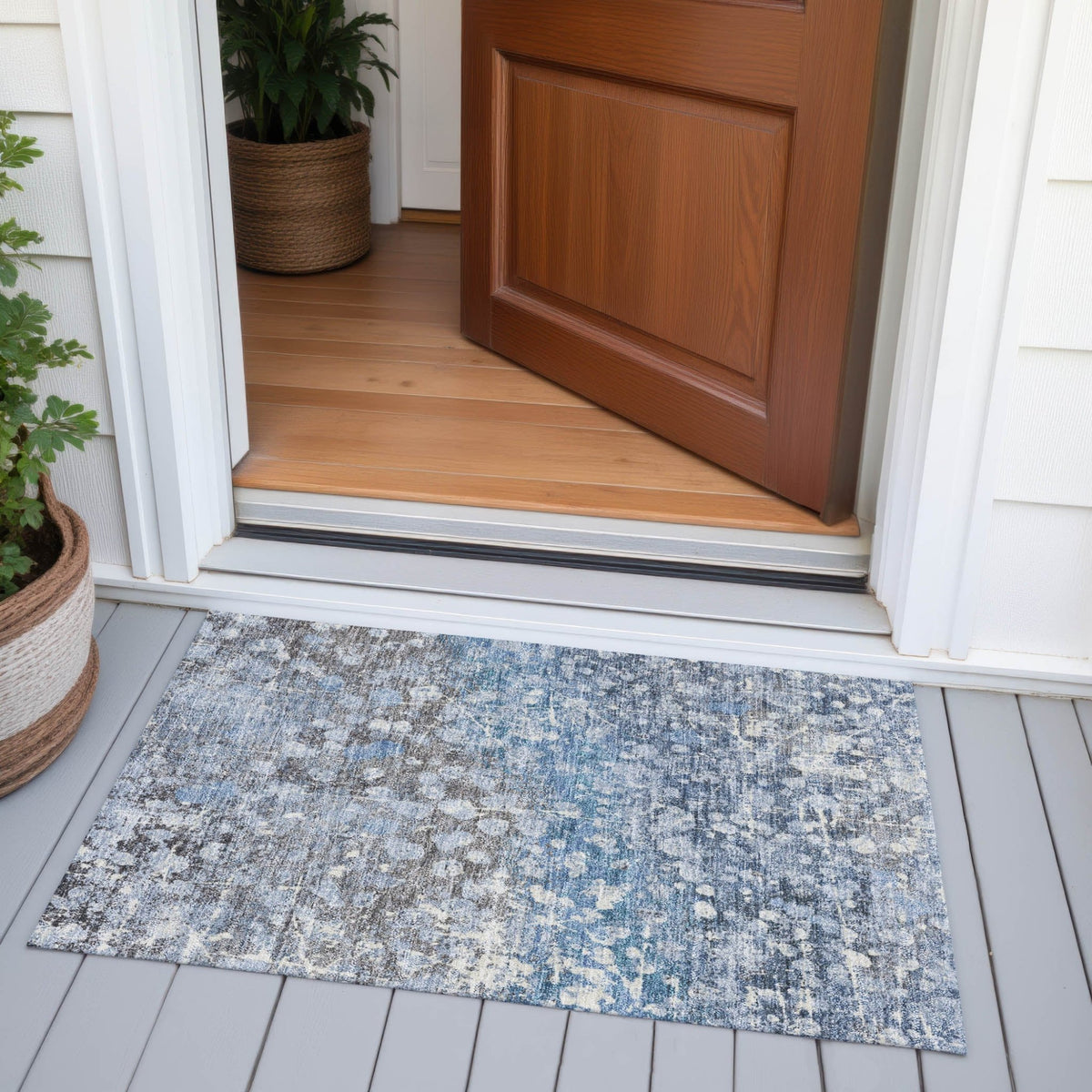 Addison Chantille ACN2113 Abstract Machine Made Transitional Blue Rug