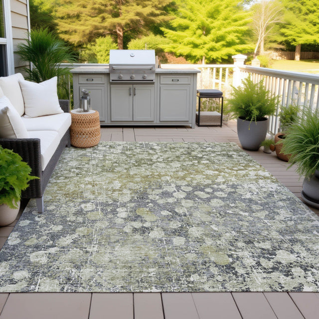 Addison Chantille ACN2113 Abstract Machine Made Transitional Olive Rug