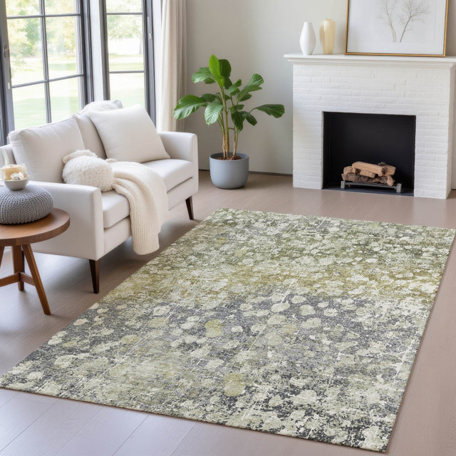 Addison Chantille ACN2113 Abstract Machine Made Transitional Olive Rug