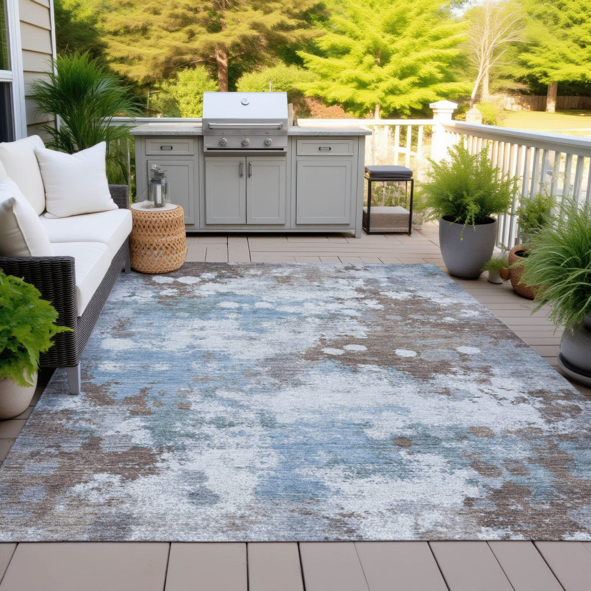 Addison Chantille ACN2114 Abstract Machine Made Transitional Brown Rug