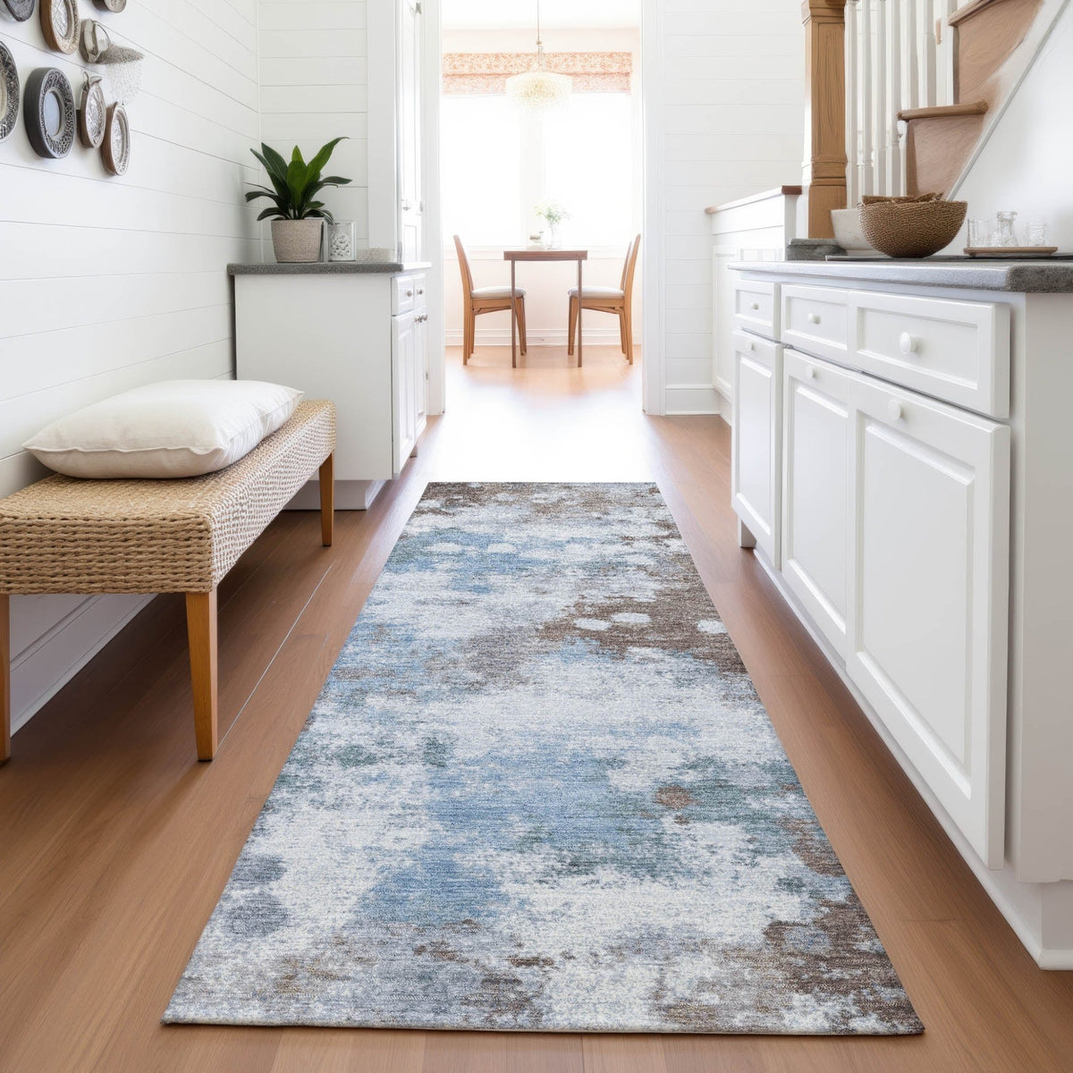 Addison Chantille ACN2114 Abstract Machine Made Transitional Brown Rug