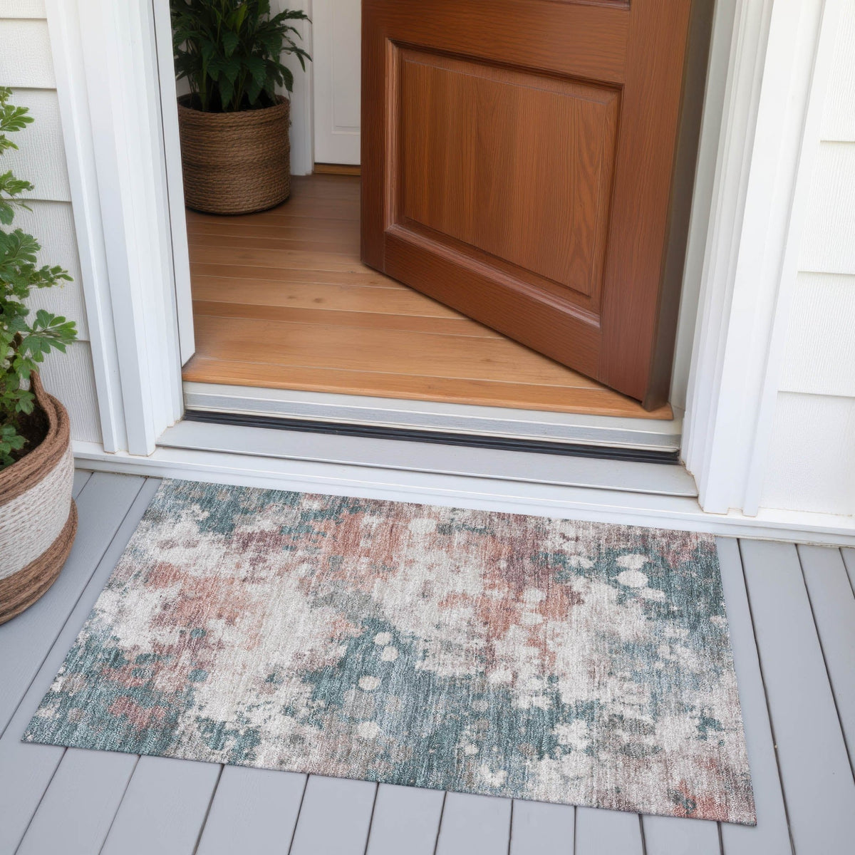 Addison Chantille ACN2114 Abstract Machine Made Transitional Coral Rug