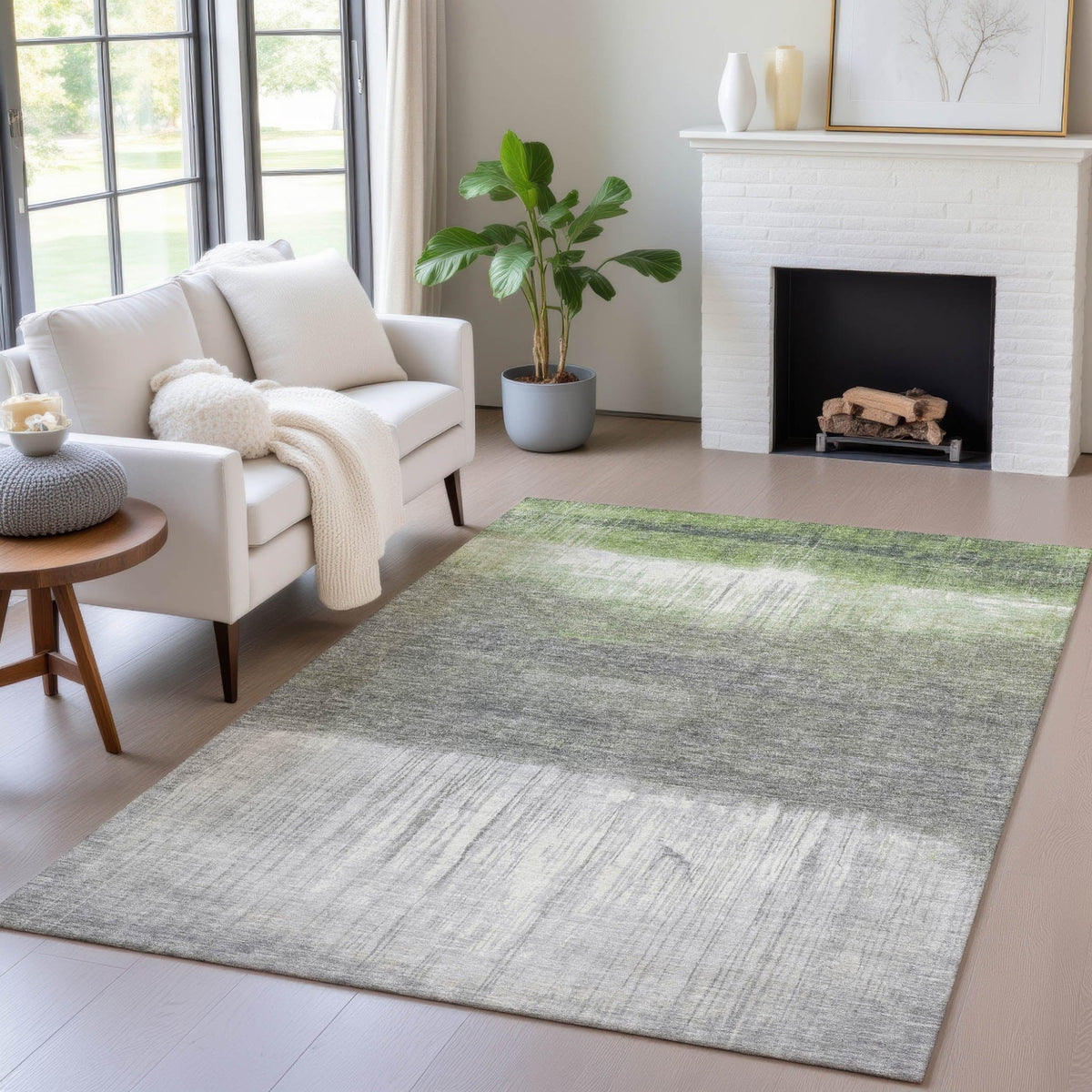 Addison Chantille ACN2118 Abstract Machine Made Transitional Fern Rug