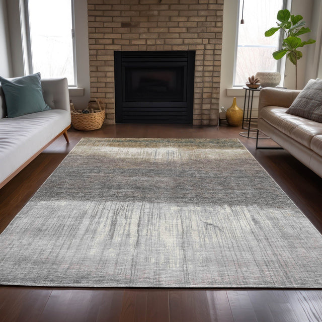 Addison Chantille ACN2118 Abstract Machine Made Transitional Taupe Rug