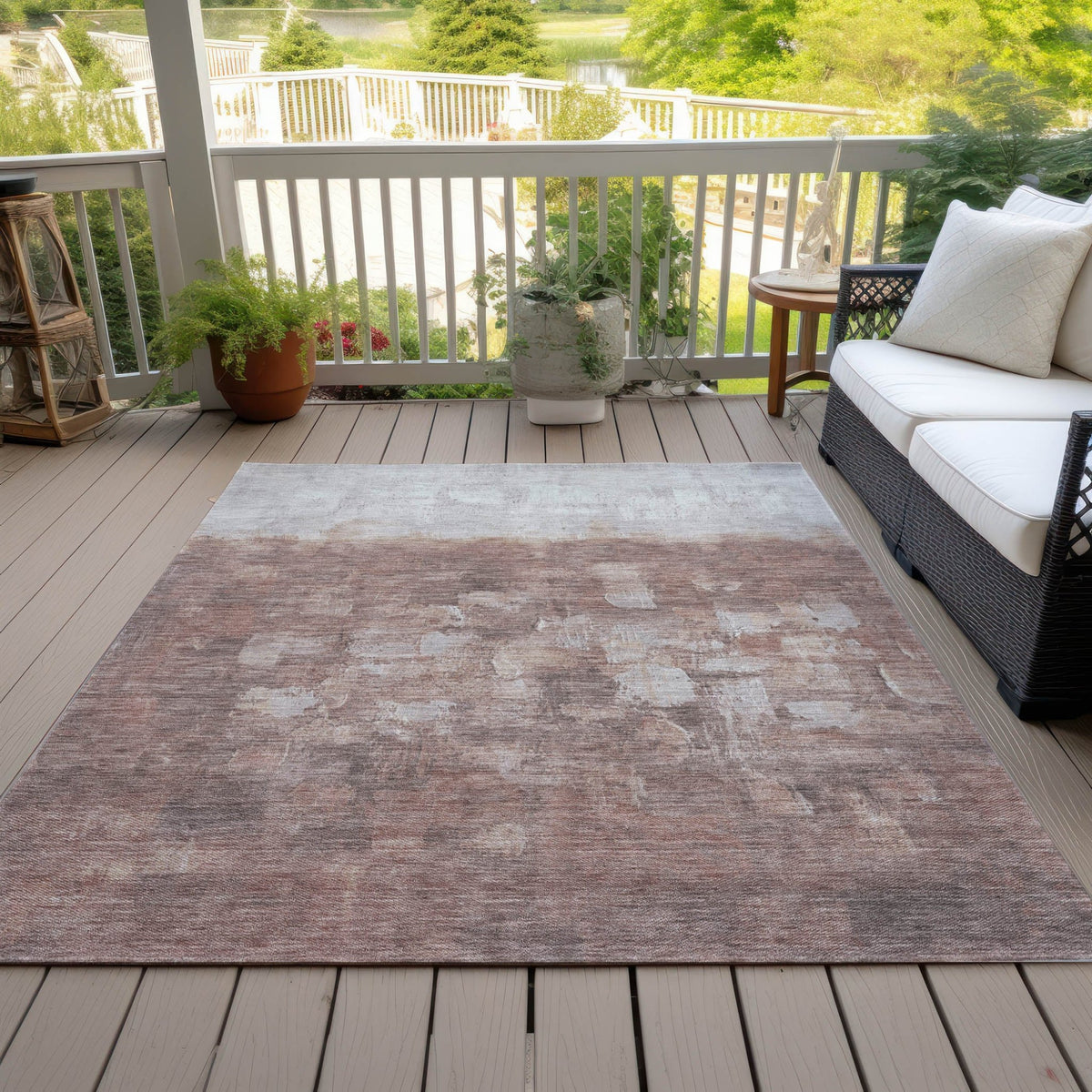 Addison Chantille ACN2119 Abstract Machine Made Transitional Paprika Rug