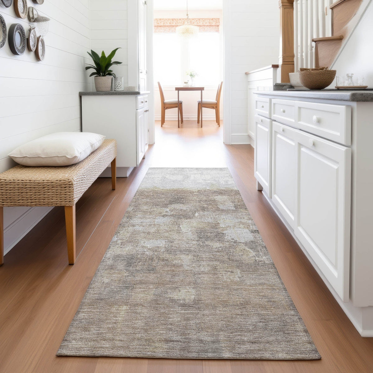 Addison Chantille ACN2119 Abstract Machine Made Transitional Taupe Rug
