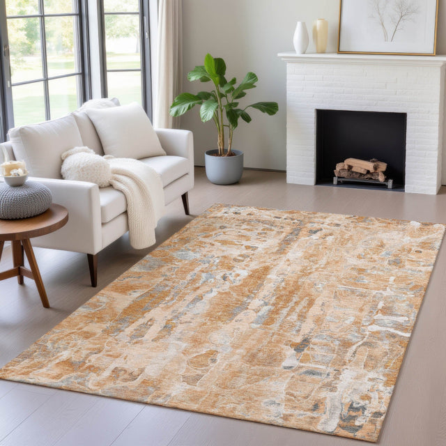 Addison Chantille ACN2120 Abstract Machine Made Transitional Orange Rug