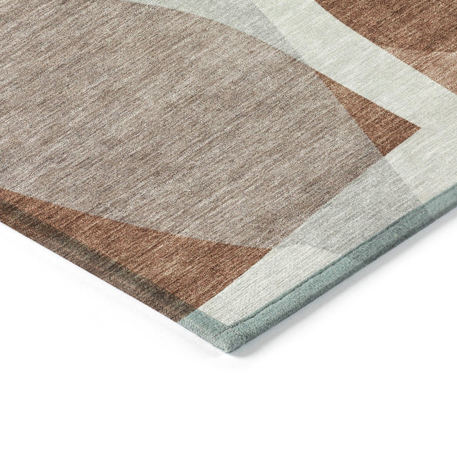 Addison Chantille ACN2121 Blocks Machine Made Transitional Paprika Rug
