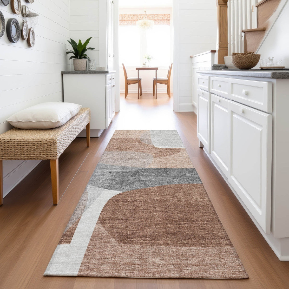 Addison Chantille ACN2121 Blocks Machine Made Transitional Paprika Rug