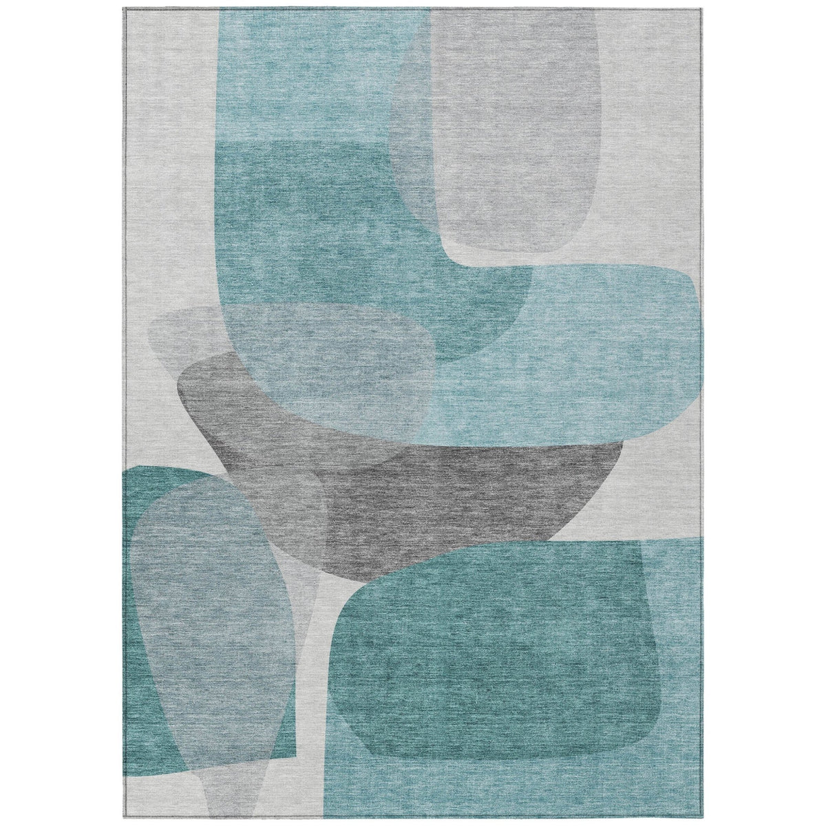 Addison Chantille ACN2121 Blocks Machine Made Transitional Teal Rug
