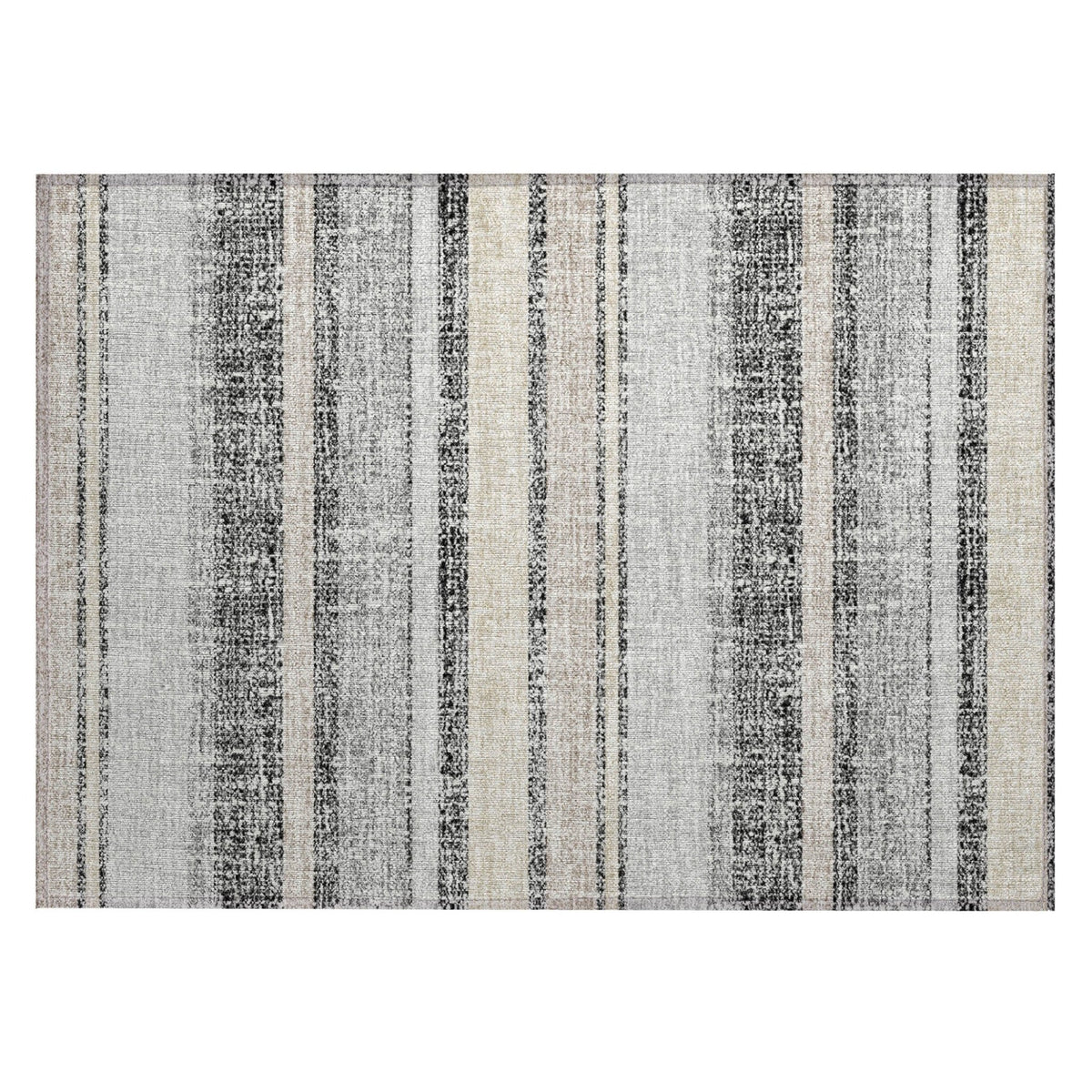 Addison Chantille ACN2122 Stripes Machine Made Transitional Black Rug