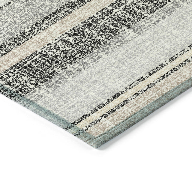 Addison Chantille ACN2122 Stripes Machine Made Transitional Black Rug