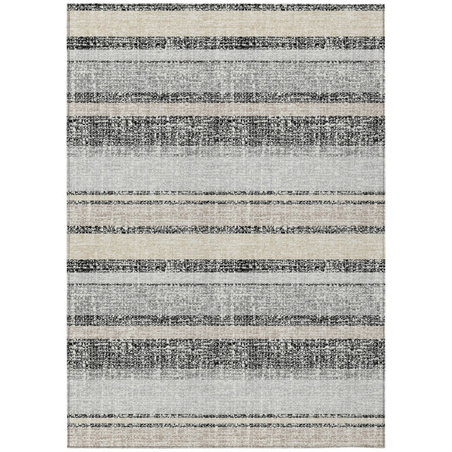Addison Chantille ACN2122 Stripes Machine Made Transitional Black Rug