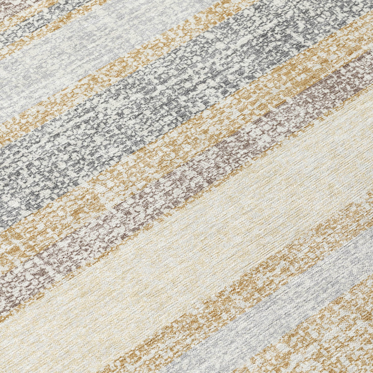 Addison Chantille ACN2122 Stripes Machine Made Transitional Gold Rug
